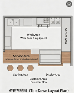 Diseño de Interiores de Cafetería de Lujo y Muebles Personalizados para Cafés |   Quiosco Minorista de Madera de Nogal y Solución Integral de Equipamiento de Tiendas - Product Image 4