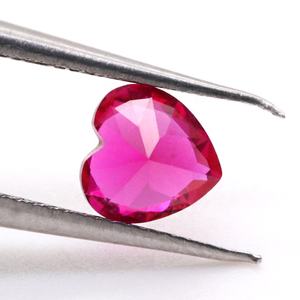 YINGMA प्रयोगशाला बनाया रूबी कोरन्डम पत्थर के लिए 5 # हार्ट कट ढीला रत्न सिंथेटिक लाल कोरन्डम गहने - Product Image 2