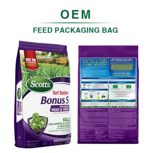 Saco de embalagem de fertilizante, grande tamanho, 8kg, estampado, maleta de vedação, fundo plano, saco de embalagem