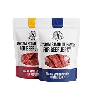 Custom Stand up Zipper <b>Pouch</b> Resealable Food Grade Plastic Bags Printed Logo Option for Beef Jerky Biltong & Dried Snack - Product Image 1