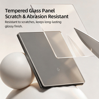 Prise murale élégante et minimaliste KESHIQI, fournisseur électrique, verre trempé brillant sans cadre, noir, gris, blanc, haute qualité