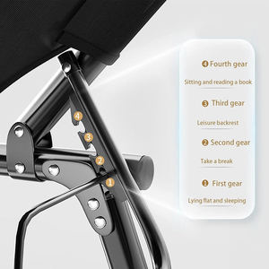 Lit de camp inclinable réglable à 4 positions Design pliant portable pour camping en plein air Plage Métal pour chambre à coucher Salon - Product Image 3