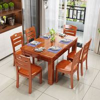 Ensemble de table à manger en bois massif classique pour 6 personnes, nouveau design, style industriel de luxe pour la maison, le bureau, la salle à manger