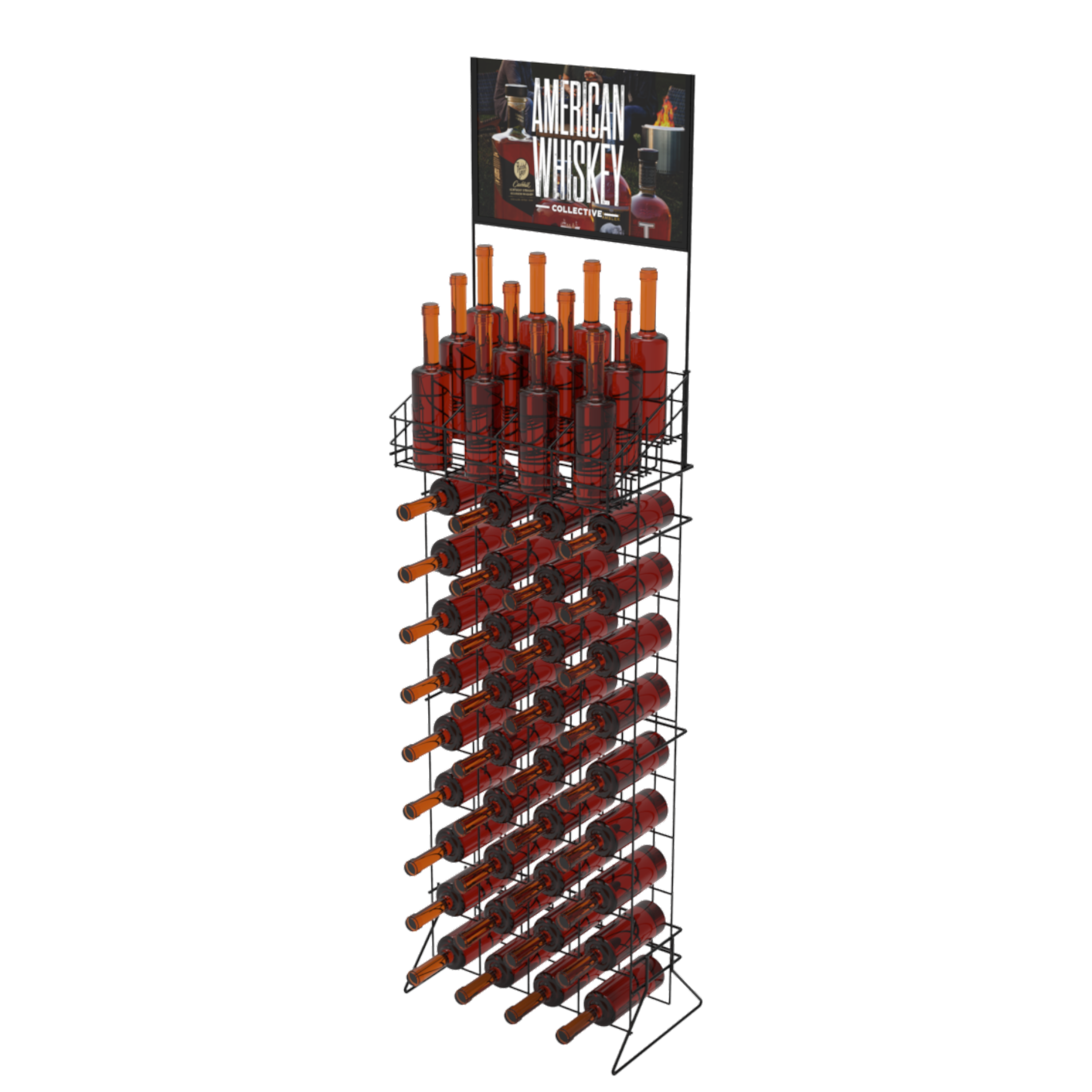 Apache Factory Customized Metal Iron Wire Ten Layer Red Wine Display Rack for Supermarkets — view 3