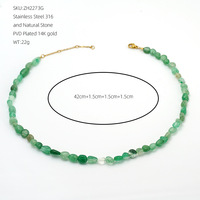Collier en acier inoxydable 316l avec pierre naturelle pour femmes, pendentif irrégulier, bijoux de mode en gros