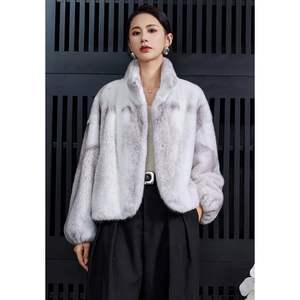 Abrigo de Invierno para Mujer, Imitación Piel de Zorro, Ecológico, Grueso y Suave, con Cuello Alto y Estampado Animal, Prenda Exterior Elegante MASDB - Product Image 3