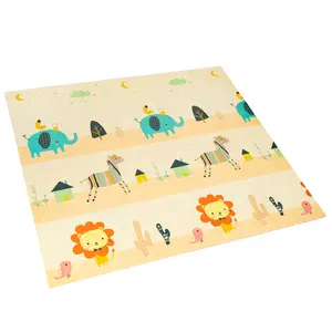 Lifttop Eco Friendly Non-Toxic Large Soft Waterproof Folding mat Crawl Double Side Colorful Cartoon Foldable Baby Play Mat