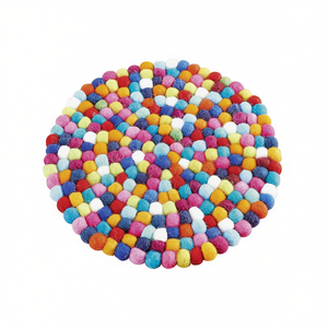 Posavasos redondo de fieltro multicolor de 22 cm, tapete decorativo para mesa, para uso en el hogar y la cocina. - Product Image 2