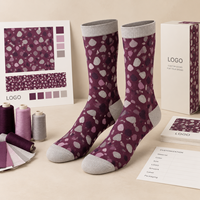 Chaussettes personnalisées à motif répété, chaussettes imprimées à motif artistique, chaussettes en polyester et coton, chaussettes personnalisées avec impression artistique, épreuve d'art
