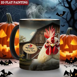 Frosted Black <b>Ceramic</b> Mug 11oz Heat Color Changing Drinking <b>Cup</b> With Reinforced Handle Durable Anti Fall Design - Product Image 6
