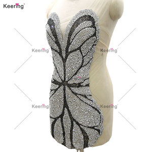 Nouvelles Appliques Papillon et Manteau de Nuit <span class=keywords><strong>en</strong></span> Strass pour Robes WDP-616 <span class=keywords><strong>J</strong></span> - Product Image 2