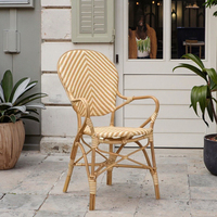 Chaises de jardin contemporaines pour cour extérieure, balcon, style bistrot parisien, en rotin et aluminium, fauteuils en osier pour salle à manger
