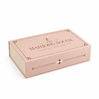 Boîte d'emballage de mahjong texturée mate, résistante aux traces de doigts, magnétique, pour jeu de mahjong américain, boîte en papier, coffret cadeau pour tuiles, jetons et dés