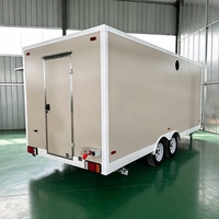 Meishike Modèle 0191 Remorque alimentaire mobile entièrement équipée en aluminium avec cadre en acier inoxydable pour pizza, crème glacée et barbecue en extérieur, résistante à la rouille