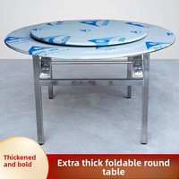 Extra Dicker Klappbarer Edelstahl-Esstisch mit Matter Oberfläche, 200-250kg Tragfähigkeit, Geeignet für den Außeneinsatz und Nachtmärkte
