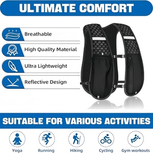 Gilet de course léger en nylon pour la randonnée et le cyclisme, sac de rangement pour bouteille d'eau, support de téléphone, gilet d'hydratation pour les sports de plein air - Product Image 2