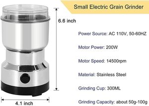 Moulin à café électrique multifonction portable pour grains, noix, haricots et épices - Product Image 6