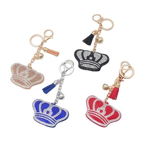 Crystal Crown Key Chain Sparkle Rhinestone Crown Keychain For Women Girls Car Bag Pendant Accessories