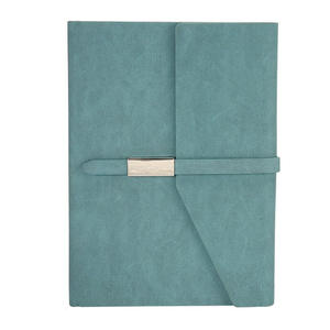 Cahier de notes A5 à feuilles mobiles de haute qualité en tissu bleu et lin avec marque-page Vente en gros personnalisé - Product Image 3