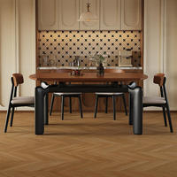 Ensemble table et chaises de salle à manger en chêne massif, style moderne vintage, extensible, pliable, double usage, gain de place, directement de l'usine