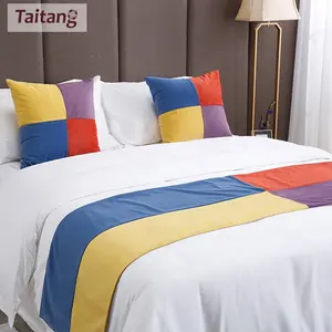 Personalize tamanho e padrão 100% algodão linho hotel casa cama conjuntos de roupa de cama almofada capa decorativa travesseiro