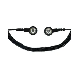 WEIDINGER Excellent Quality SAFEGUARD ESD Spiral Cable1 Mohm Black 2,4 M With 10/10 Mm Push Button For Export