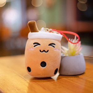 LLavero de té de burbujas de 10cm, colgante de juguete de peluche suave, muñeco <span class=keywords><strong>Boba</strong></span> relleno, <span class=keywords><strong>mochila</strong></span> Kawaii, decoración <span class=keywords><strong>Boba</strong></span> Plushie - Product Image 3