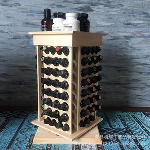 Solid Wood Essential Oil Display Rack 8 Layer Rotating Vertical <b>Desktop</b> Storage <b>Shelf</b> for Coconut Pine Oils - Product Image 2