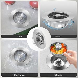 TEMU E-commerce Hot Sell 3-In-1 All Metal Stainless Steel Modern Pop-Up <strong>Sink</strong> <strong>Plug</strong> Odor Filter Anti-Clogging Kitchen <strong>Sink</strong> - Product Image 3