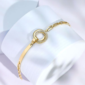 สร้อยข้อมือเซอร์คอนพร้อมกล่องสี่เหลี่ยมสร้อยข้อมือกลมทองแท้18K เครื่องประดับทองซาอุดิอาระเบียสามารถจำนำได้18K Oro 18K ของแท้ - Product Image 6