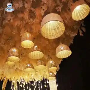 Creative art design rattan chandelier handmade pendant lamp - Bamboo lantern - Hanging decorative lamp