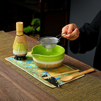 Ensemble de thé matcha, ensemble de fouets à matcha, kit matcha japonais, ensemble de cérémonie du matcha, ensemble de bols à matcha, fouet à matcha en bambou à 100 dents