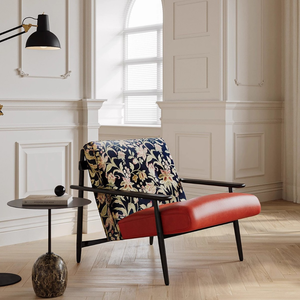 Poltrona 80x90x75cm con Struttura in Legno Massello, Rivestimento in Pelle Jacquard Patchwork, Schienale Ergonomico e <span class=keywords><strong>Spugna</strong></span> ad Alta Densità <span class=keywords><strong>per</strong></span> Arredamento Casa - Product Image 1