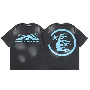 เสื้อยืดโอเวอร์ไซส์ผู้ชาย แขนสั้น คอโอ ผ้าฝ้าย พิมพ์ลายกะโหลกโป๊กเกอร์สไตล์สตรีทแบบกำหนดเอง - Product Image 4