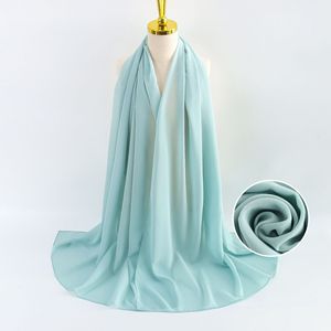 Logo personnalisé Vente en gros Hijab en mousseline de soie longue de haute qualité pour femmes Châle Hijab en mousseline lourde de qualité supérieure - Product Image 6