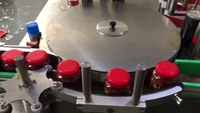 Machine d'étiquetage à colle thermofusible linéaire plus petite pour l'étiquetage des liquides vaisselle et des produits de nettoyage emballés en fûts