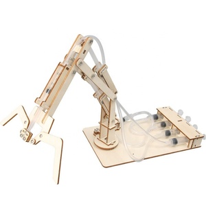 Bras robotique <span class=keywords><strong>hydraulique</strong></span> en bois pour l'invention scientifique et technologique, <span class=keywords><strong>jouet</strong></span> d'expérimentation scientifique DIY pour les élèves du collège, unisexe, pratique - Product Image 1