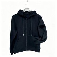 Veste pour homme en coton pur respirant de haute qualité, brodée et embossée, avec capuche, style streetwear décontracté, OEM.