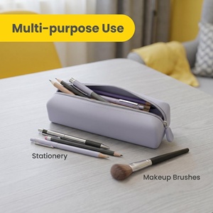 Multi-purpose Silicone Pencil <b>Case</b> & <b>Makeup</b> <b>Brush</b> Bag - Portable Waterproof Cosmetic & Stationery Organizer - Product Image 5