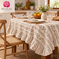 Nappe ronde en polyester imprimée sur mesure OEM, effet lin plissé, pour décoration de maison et de mariage, 120 pouces