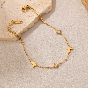 กำไลข้อมือเพทายรูปผีเสื้อคุณภาพสูงทำจากสเตนเลสสตีลเรียบง่ายทันสมัยแบบใหม่จากญี่ปุ่นและ<span class=keywords><strong>เกาหลี</strong></span> - Product Image 5