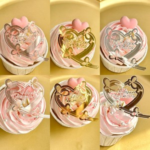 Decoración acrílica para cupcakes con diseño de miel y dulzura, corazón y mariposa, adorno para pastel de feliz aniversario, cumpleaños, San Valentín. - Product Image 5