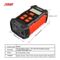 Testeur de batterie de voiture KONNWEI KW520 12-24V, chargeur et outil de réparation 3-en-1 avec écran couleur 2,0'' et 100-2000CCA