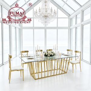 Banquet hall stainless steel <b>space</b> <b>saving</b> complete 12 seater dining <b>table</b> - Product Image 4