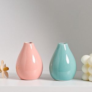 Florero de cerámica Para decoración del hogar, Jarrones floreados personalizados en azul, rosa y blanco Para decoración del hogar - Product Image 3