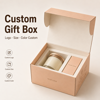 Boîtes à rabat personnalisées beige à motifs botaniques, boîtes cadeaux multi-scénarios à double compartiment pour bougies parfumées