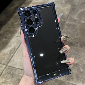 Funda de teléfono transparente chapada para <span class=keywords><strong>Samsung</strong></span> S24 Ultra S23 FE S22 Plus A54 <span class=keywords><strong>A53</strong></span> A55 A34 A35 A25 <span class=keywords><strong>5G</strong></span>, funda acrílica a prueba de golpes - Product Image 1