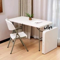 Tables de pique-nique pliantes rectangulaires en plastique HDPE pour l'extérieur, en métal léger moderne réglable en hauteur pour camping