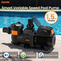 Pompe de piscine intelligente à vitesse variable haute efficacité Cleartide 1,5 HP, 110-120V Pompe de piscine enterrée/hors sol