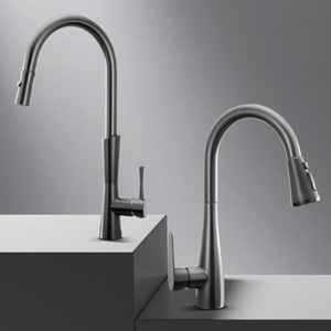 Modern Single Handle Pull Out <b>Spray</b> Kitchen Faucet Deck Mounted Ceramic Valve 2.0-2.9 Gpm - Product Image 1